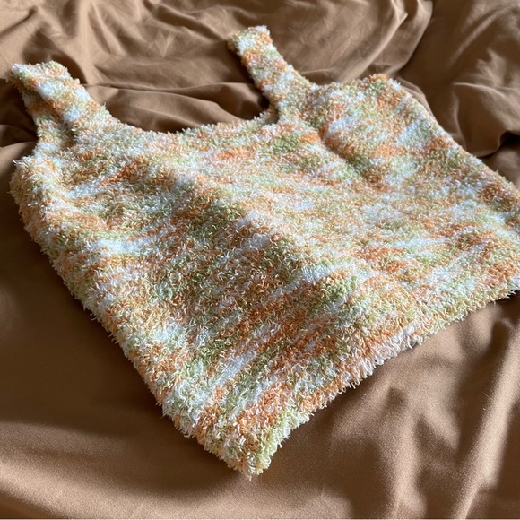 CHARLOTTE RUSSE - NEW - White Green Orange - Sweater Soft Square-neck Brami Bra - Picture 3 of 10